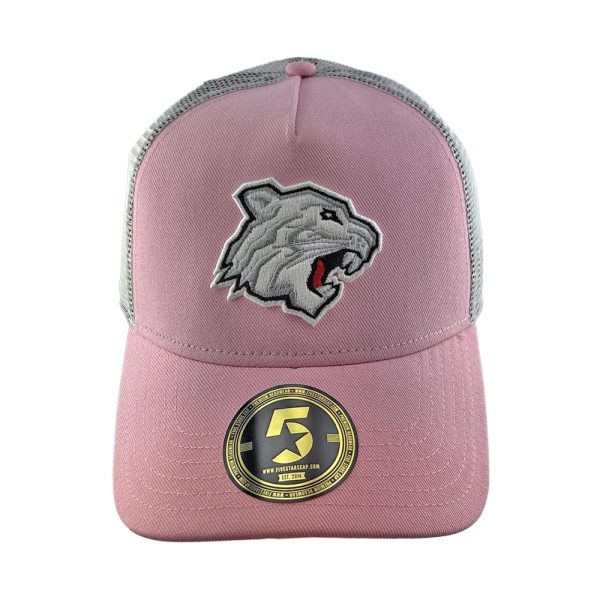 Tigerkopf Trucker-Cap pink/weiß - Five Stars – Bild 2