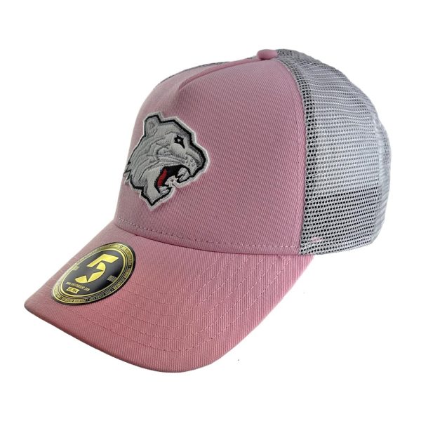 Tigerkopf Trucker-Cap pink/weiß - Five Stars